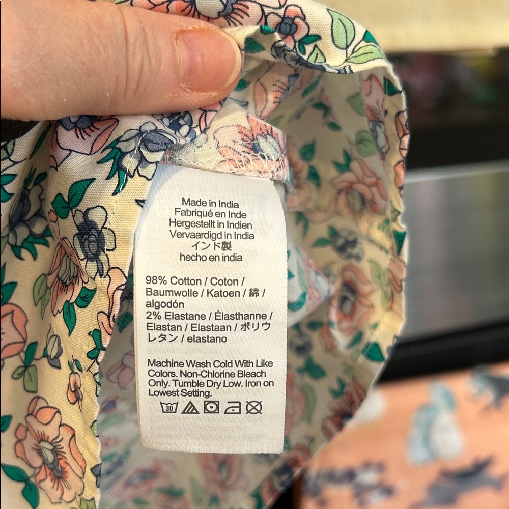J. Crew Factory Floral Cotton Print Ladies Top XS NWT Cottagecore Farmhouse - Picture 5 of 5